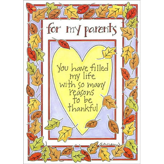 Recycled Paper Greetings Leaf Border Thanksgiving Card