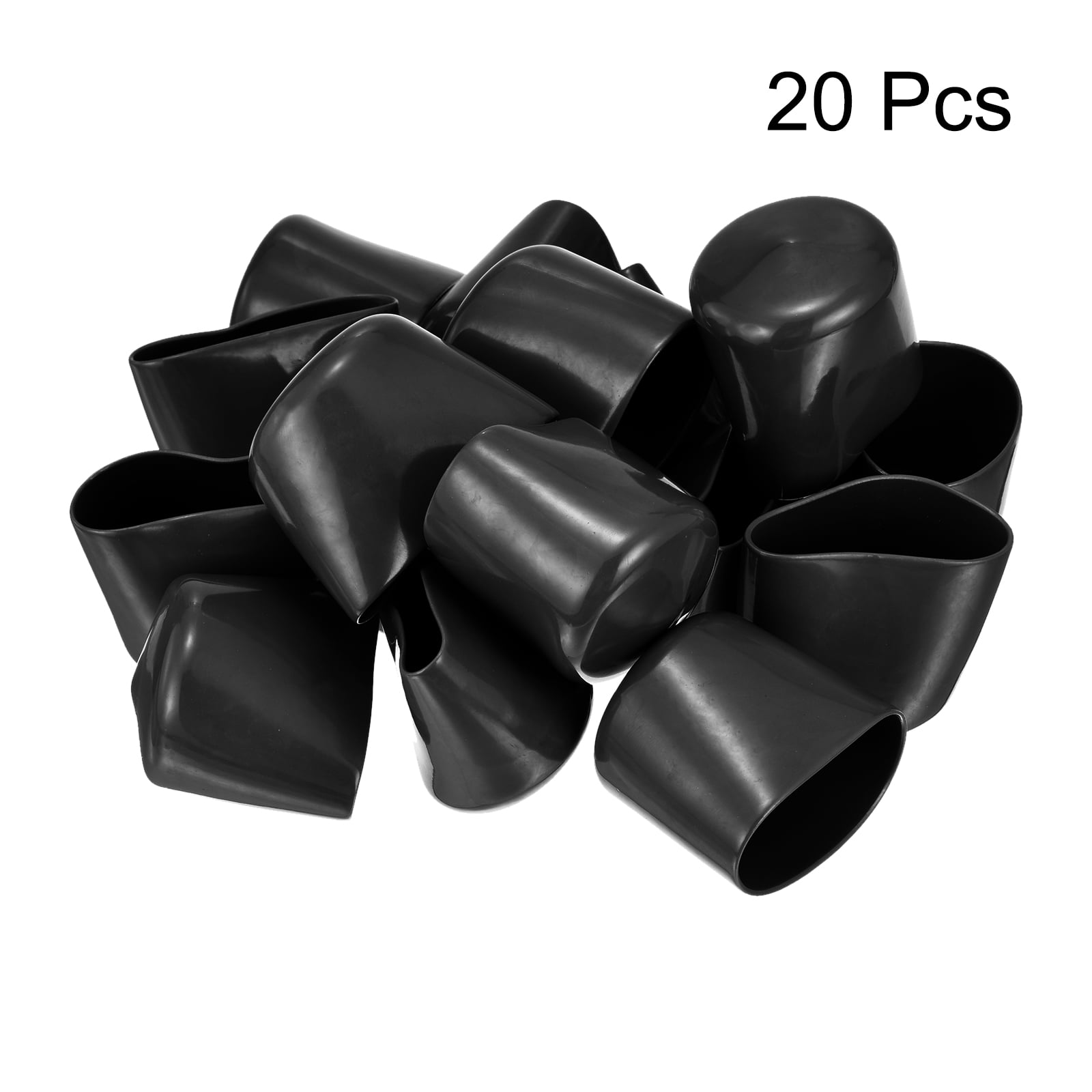 Uxcell 20pcs Round Rubber End Caps 1.57" Black Cover Screw Thread Protectors