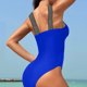 thumbnail image 5 of Trajes de Baño de Bikini de Mujer Patchwork de Malla de Color Sólido Hueco, Traje de Baño de Corte Alto Sexy para el Verano, 5 of 5