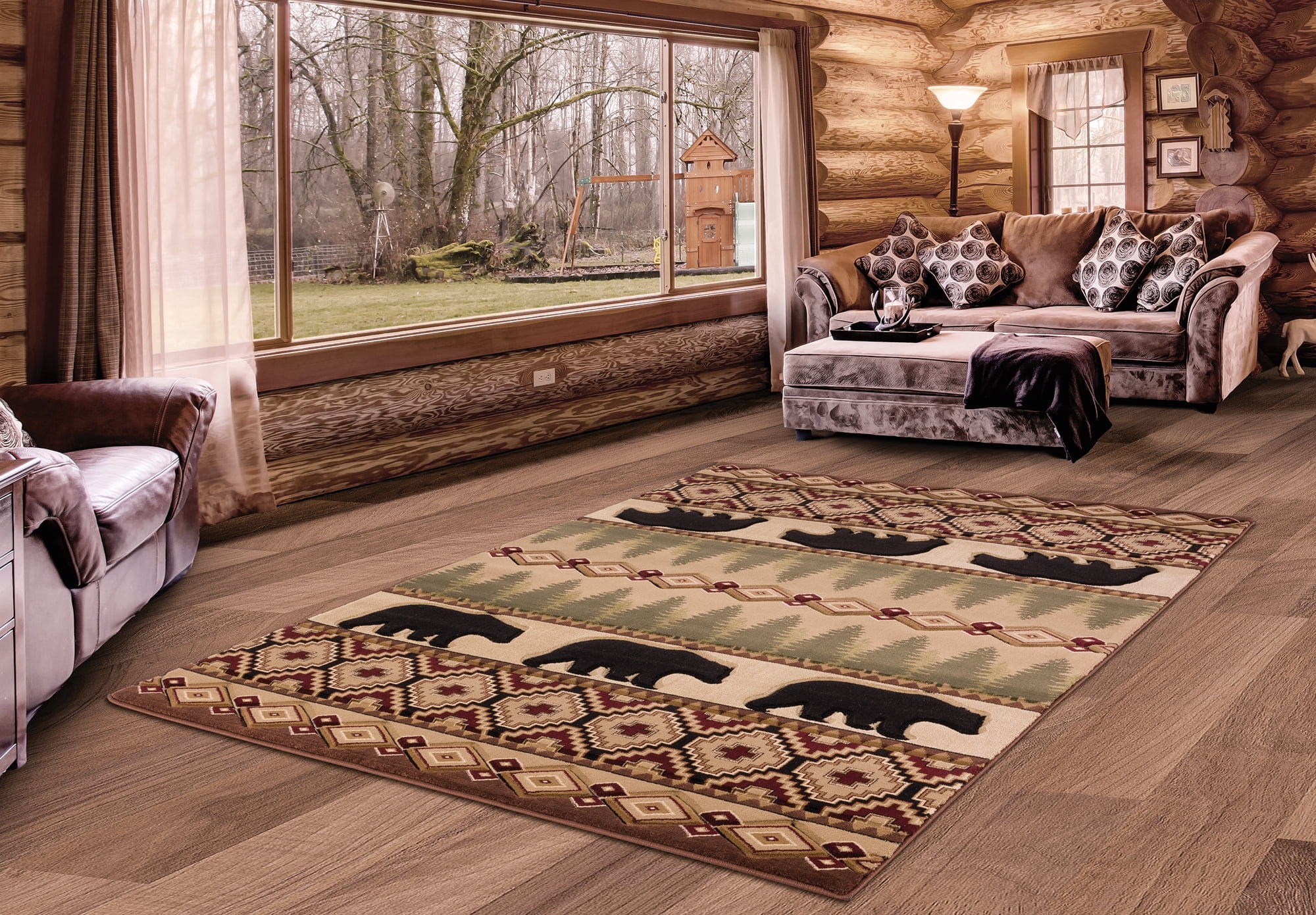 United Weavers of America Lodge Animal Print Loomed Area Rug, 7.83' x 10'