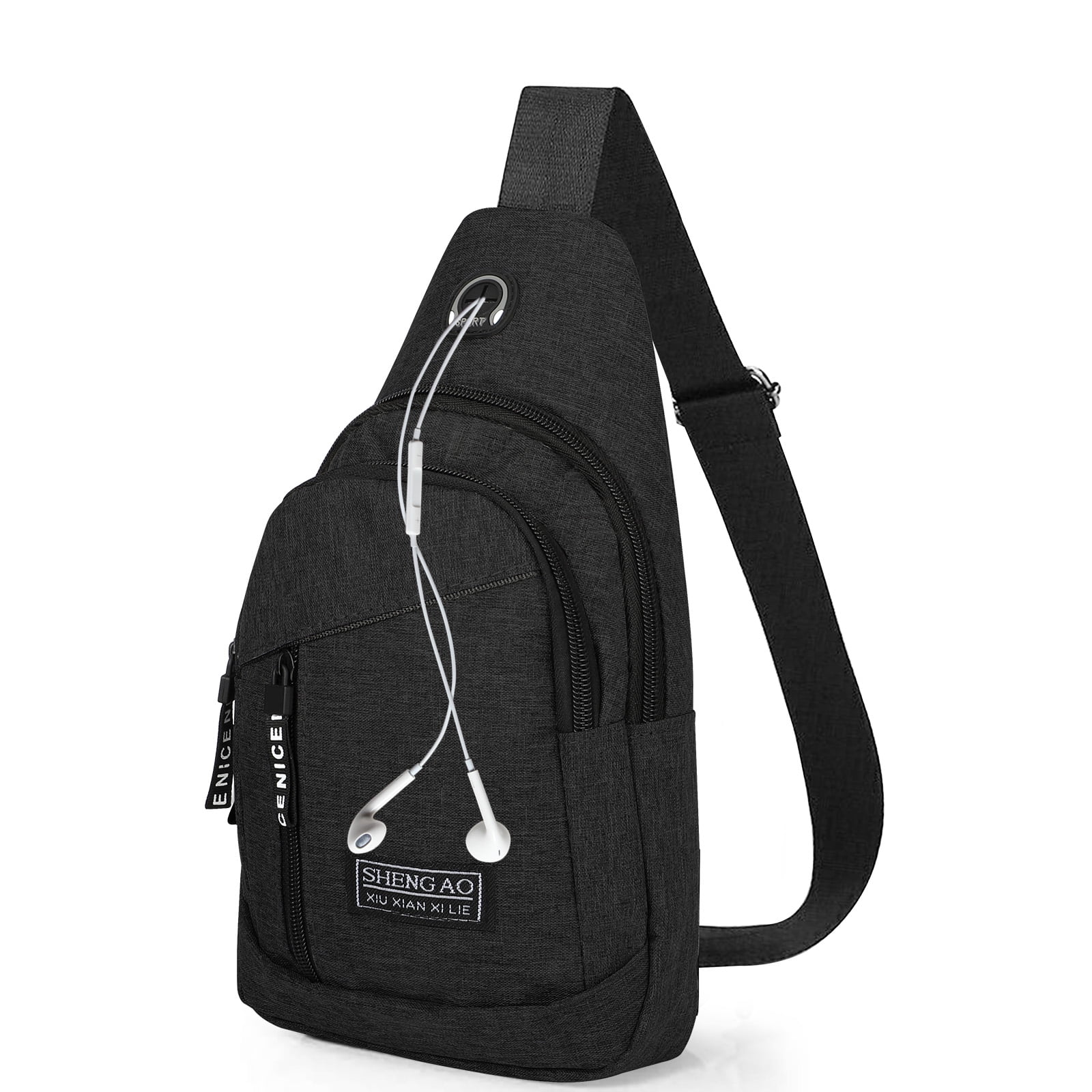 Men's Sling Backpack, EEEkit Polyester Sling Bag, Crossbody Backpack ...