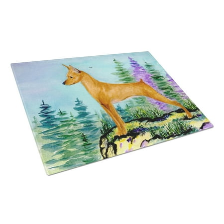 

Caroline s Treasures Min Pin Glass Cutting Board Large