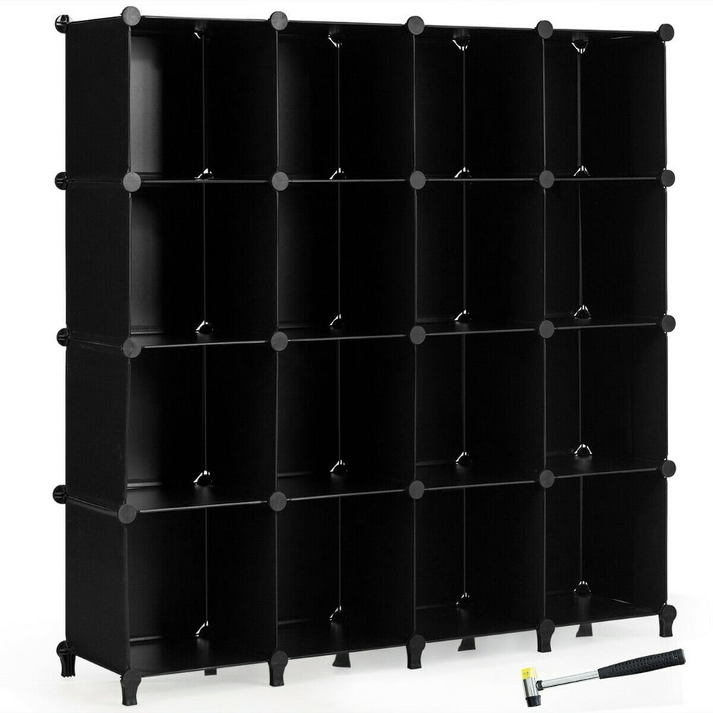 Gymax 16 Cube Storage Organizer Plastic Organizer Units 49.5'' X 13'' X
