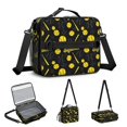 thumbnail image 5 of Softballs and Text Black Pattern Insulated Lunch Bag with Shoulder Strap and Bottle Holder,Bento School Lunch Bag Box,11x9.5x3.5 Inches, 5 of 5