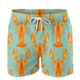 thumbnail image 4 of Gamivast Men Swim Trunks Lobster Print Elastic Waist Board Shorts 7 Inch Inseam Loose Holiday Drawstring Swimwear Summer Beach Vacation Outfits 2026, 4 of 4