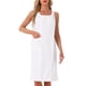 thumbnail image 1 of Inspire Chic Bata de baño para mujer, toalla de ducha, con tirantes, sin mangas, con botones y bolsillos, spa, color blanco, 1 of 6