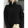 thumbnail image 4 of Suéter PRETTYGARDEN de Punto Grueso con Cuello Alto Negro M, 4 of 6