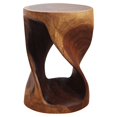 thumbnail image 1 of Strata Furniture 20x14" Round Traditional Wood Twist Stool in Walnut, 1 of 6