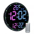 thumbnail image 2 of Reloj de pared Digital grande de 11,6 pulgadas con alarma remota, reloj con pantalla de hora, fecha, temperatura y semana, temporizador redondo , Estilo b, 2 of 8