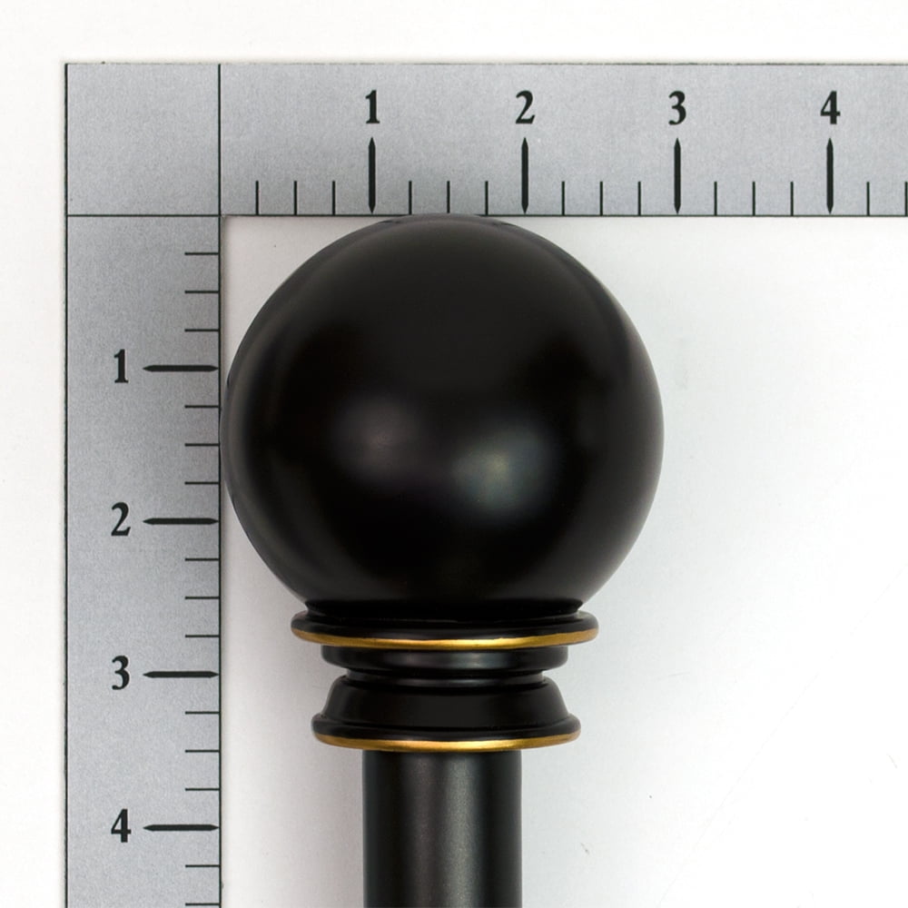 Lumino 1" and 5/8" Oil Rubbed Bronze Classic Ball Adjustable Double Curtain Rod Set, 42"-120"