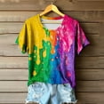 thumbnail image 1 of Styesk T-Shirts pour Femmes Mode Décontractée Imprimé Col Rond T-shirt à Manches Courtes Haut à Manches Courtes Col Rond, 1 of 3