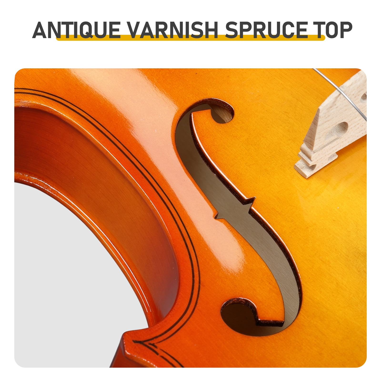 4/4 Full-Size Violin Set with Laminated Spruce Top and Maple Back, Steel-Core Strings, Complete Beginner Kit for Students and Adults