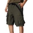 thumbnail image 2 of CONZONE Mens Baggy Cargo Shorts Casual Solid Color Elastic Waist Drawstring Cargo Shorts for Men Lightweight Relaxed Fit Summer Workout Shorts With Pockets, 2 of 5