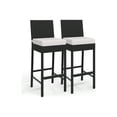 thumbnail image 1 of Ourlova Patio Wicker Barstools With Cushions Outdoor Wicker Bar Stools Set Of 2 Outdoor Rattan Bar Height Stool Set Armless For Backyard Poolside, 1 of 9