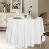 LUSHVIDA 6 Pack White Tablecloths 108 inch Round Table Cloth Polyester ...