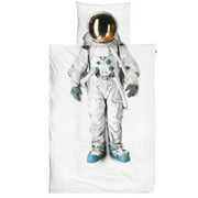 Snurk Duvet Cover Set Duvet Cover with Matching Pillowcase - 100% Cotton Duvet Cover and Pillow Case Set for Kids - Soft Cover Bedding for Your Little One - Life Size Astronaut for Twin-Size Beds