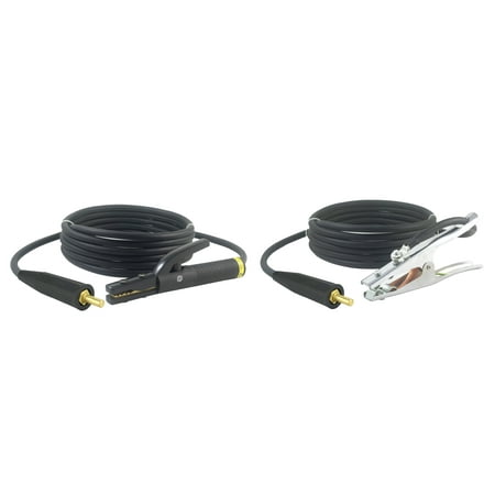 

350 Amp Welding Leads Set Assembly - UP10 Tapered Connector (Old Welders) - 1/0 AWG cable (15 FEET EACH LEAD)