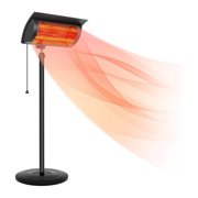CoSoTower Standing Heater with Overheat Protection for Patio Outdoor Balcony Courtyard, 750W/1500W, Black