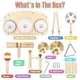 thumbnail image 4 of Juego de batería Vanplay para niños de más de 3 años, juguetes musicales de madera 11 en 1, 4 of 7