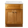 thumbnail image 6 of Design House Brookings 25" x 22" Assembled Shaker 2-Door Bathroom Vanity with Cultured Marble 4" Centerset Solid White Top, Modern Birch/White, 6 of 21
