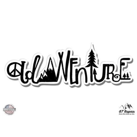 Adventure Nature Outdoor Mountains Hike - 12" Vinyl Sticker Waterproof Decal