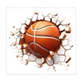 thumbnail image 2 of Basketball Wall Sticker with Breaking Print,3D Wall Sticker, Sport Ball Decor Vinyl Waterproof Sticker Decal for Kids Teens Boys Bedroom Nursery Playroom Art Home Decorations, 2 of 6