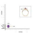 thumbnail image 6 of ANGARA Natural Princess Diana Inspired Amethyst Ring with Diamond Halo in 14K Rose Gold for Women (Size-6x4mm) | February Birthstone, Anniversary, Jewelry Gift for Women | Natural Amethyst Ring, 6 of 10