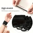 thumbnail image 5 of 10/100 Uds. Bandas básicas negras para el cabello para mujeres y niñas, cuerdas de goma simples de alta elasticidad, diadema, lazos, coleteros de 2-5c, 5 of 5