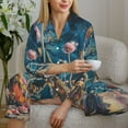 thumbnail image 6 of Fotbe Starry Sky Planet Lollipop Pattern Long Sleeve Pajama Set for Women,Sleepwear Set,2-piece Loungewear Set,Soft PJs Comfy Nightwear with Pockets -X-Large, 6 of 7