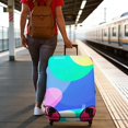 thumbnail image 3 of Stretch Luggage Cover XL(29-32in)– Elastic Travel Suitcase Protector with Handle Openings & Bottom Closure, Washable Polyester Spandex Suitcases Cover, Neon Light Print, 3 of 5