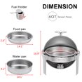 thumbnail image 7 of ROVSUN 2-Pack Roll Top Chafing Dish Buffet Set,6 Quart Full Size Pan Chafer, Stainless Steel Round Set with Food Pan, Water Pan and Fuel Holders, for Wedding, Parties, Banquet, Catering Events, 7 of 7