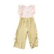 thumbnail image 1 of Odeerbi 2-8 Años Niñas Trajes de Verano Camisetas de Tirantes Con Volantes de Flores Pantalones de Pata Ancha Con Lazo Conjunto de Dos Piezas, 1 of 6