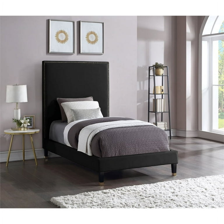 Meridian Furniture Harlie Velvet Twin Bed Meridian Furniture Harlie Velvet Twin Bed