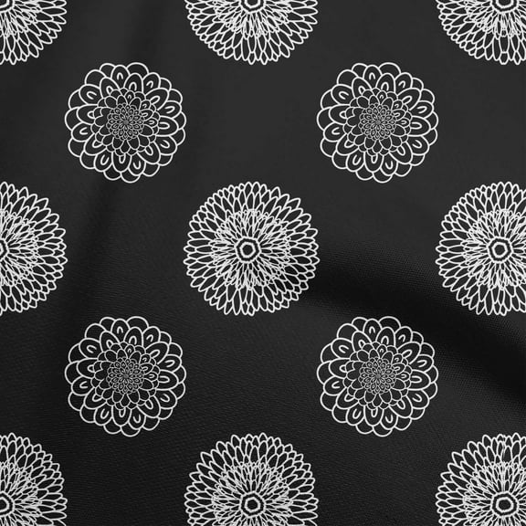 oneOone Polyester Spandex Black Fabric Florals Sewing Craft Projects Fabric Prints By Yard 56 Inch Wide