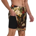 thumbnail image 3 of Picia Elegant Still Life Roses pattern Mens Swim Trunks with Compression Liner Stretch Beach Shorts Quick Dry with Zipper Pockets No-Chafing Board Shorts-Medium, 3 of 9