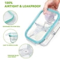thumbnail image 3 of 5 Pack 36oz Glass Meal Prep Containers with Lids, 1&2&3 Compartment Airtight Glass Food Storage, Microwave & Dishwasher Safe, Blue, 3 of 8