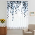 thumbnail image 3 of Blue Eucalyptus Leaves Sheer Curtains 54 Inches Long, Summer Farmhouse Botanical Light Filering Curtains, Breathable Simi Curtain Privacy Drapes for Kitchen Bathroom Nursery Small Window Treatment, 3 of 9