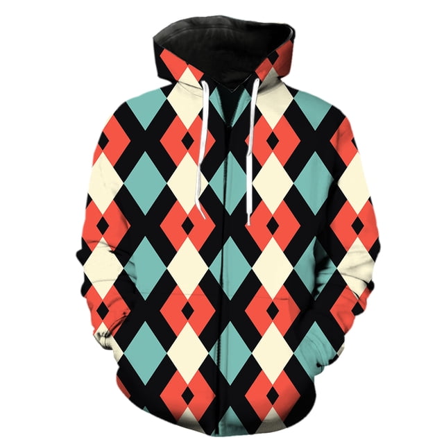 Sudadera con capucha y cremallera para hombre, estilo étnico exótico retro, informal, con estampado 3D, estilo hip hop, primavera 2024