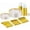 Clear Gold, variant on 150 PCS Black and Gold Disposable Dinnerware Set, Plastic Plates for Party, Including 25 Dinner Salad Plates, Cups, Forks Knives Spoons for New Year Party Supplies