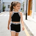 thumbnail image 6 of FYDUU Toddler Girl Summer Clothes Sleeveless Athletic Tank Tops And Shorts Set Casual Playwear Two Piece Outfit Comfy Sports Suit 2-3 Years, 6 of 7