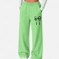 thumbnail image 2 of ITSAME Girls Wide Leg Sweatpants Bow Print High Waisted Loose Fit Fall Winter Casual Trousers with Pockets Size 11, 2 of 6