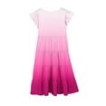thumbnail image 4 of Alkepwun Girls Summer Dresses with Pockets Ombre Ruffle Sleeve Tiered Swing A-Line Cute Midi Casual Sundress 6-14Y, 4 of 5