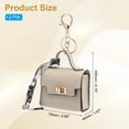 thumbnail image 2 of Uxcell Mini Backpack Keychain Pouch, 2 Pcs Cute Leather Change Wallet Coin Purse Coin Pouch for Men Women Change Makeup Headphones, Light Gray, 2 of 6