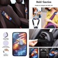thumbnail image 4 of KUIFORTI Eagle Flags Car Seat Covers Full Set Set of 12 Car Seat Belt Pad Cover Auto Center Console Pad Cars Steering Wheel Accessories Wristlet Keychain for Cars Sedans SUVs, 4 of 7