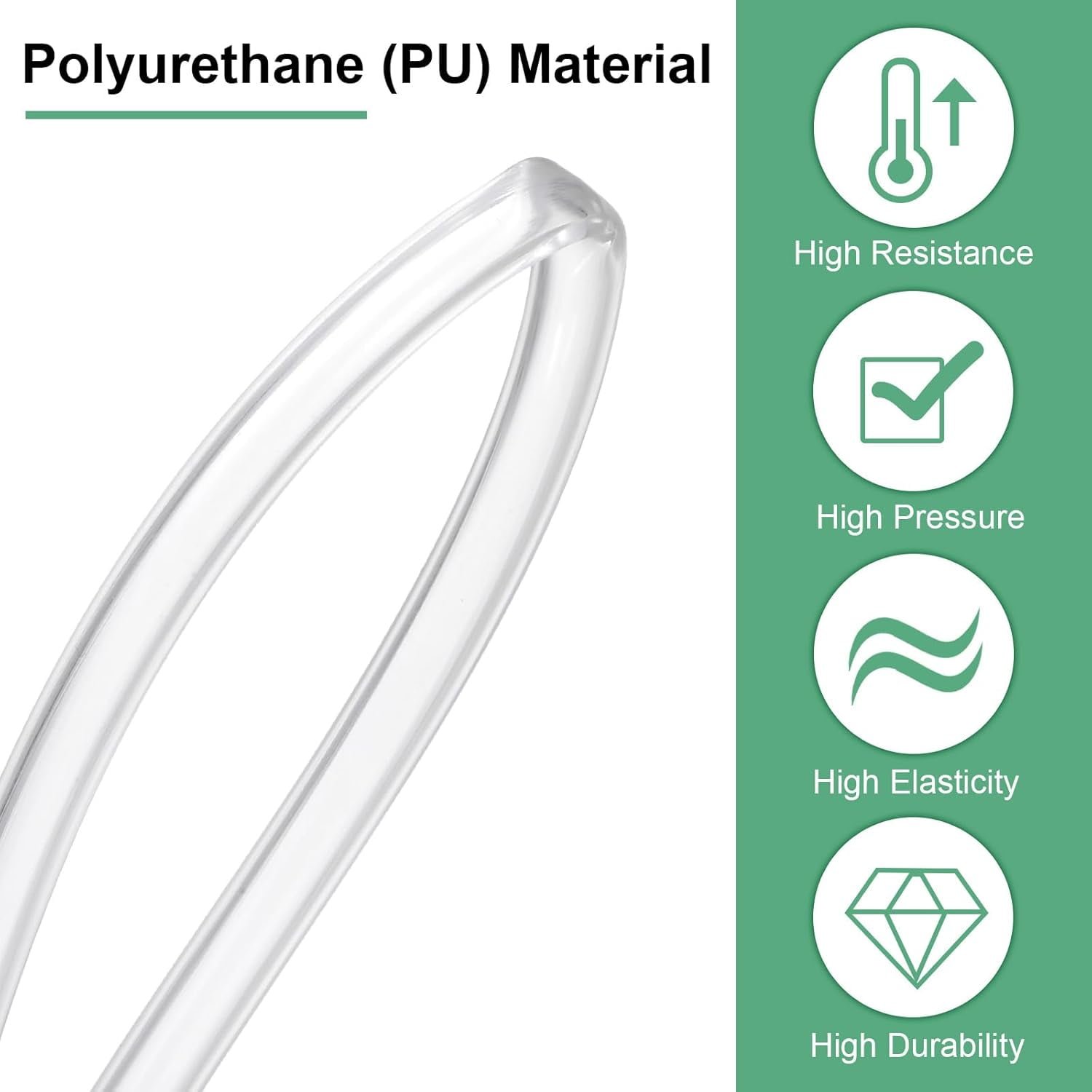 MKEUDQ-Pneumatic Tubing Pipe, 2.5mm(ID) x4mm(OD) PU Polyurethane Air Compressor Hose for Air Compressor Fitting/Gas/Fluid Transfer, Air Hose Line Tube [5M/16.4ft, Clear]