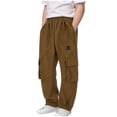 thumbnail image 2 of akafmk Boys Cargo Jogger Sweatpants Fleece Lined Sweatpants Corduroy Thick Warm Multi Pockets Elastic Waist Casual Sweatpants Boys Winter Clothes 3-15 Years, 2 of 7