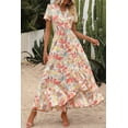 thumbnail image 2 of Vestido PRETTYGARDEN Maxi Cruzado Boho Floral Cuello V XXL, 2 of 8