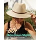 thumbnail image 3 of Gorro de sol FURTALK para mujer, paja, ala ancha, estilo Panama Fedora, color beige, 3 of 7