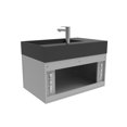 thumbnail image 4 of Amazon 30" Gray Wood Floating Vanity with Black Top and Chrome Trim, 4 of 10