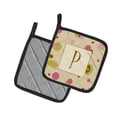 thumbnail image 2 of Carolines Treasures CJ1004-PPTHD Letter P Initial Monogram - Tan Dots Pair of Pot Holders, 7.5HX7.5W, multicolor, 2 of 2